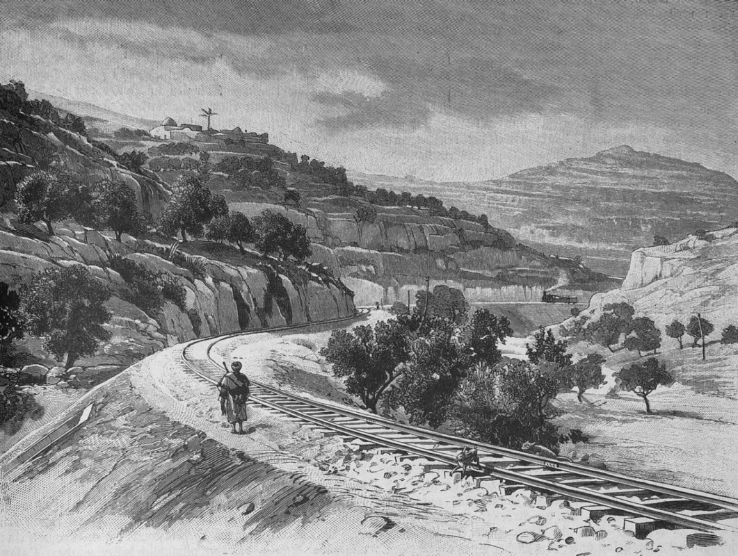 Gustav Bauernfeind. Landscape on the railway line from Jaffa to Jerusalem