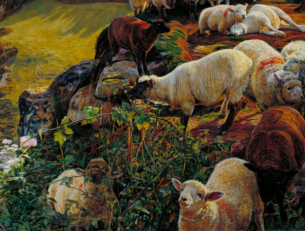 Уильям Холман Хант. Стадо овец на английском побережье. Фрагмент