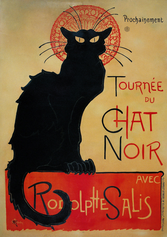 Theophile-Alexander Steinlen. "The black cat" (Le Chat Noir)