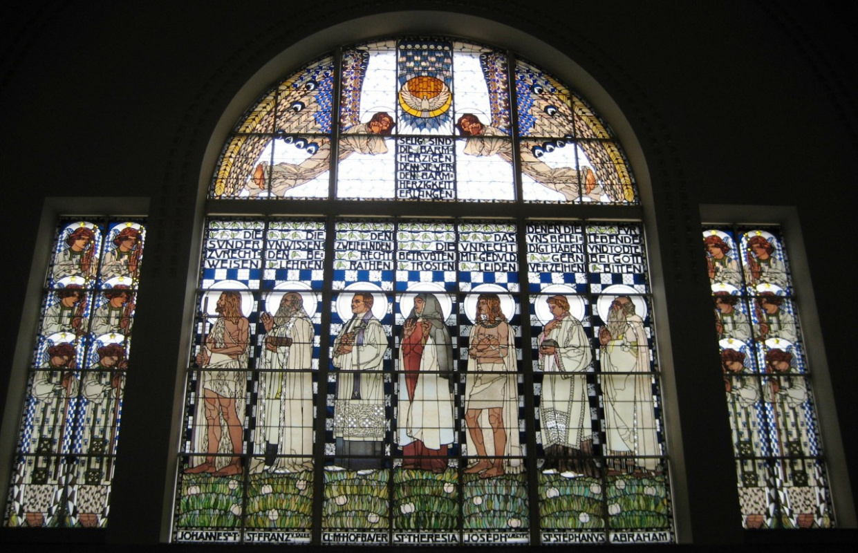 Koloman Moser. Stained glass from Kirche am Steinhof, the Church of St. Leopold