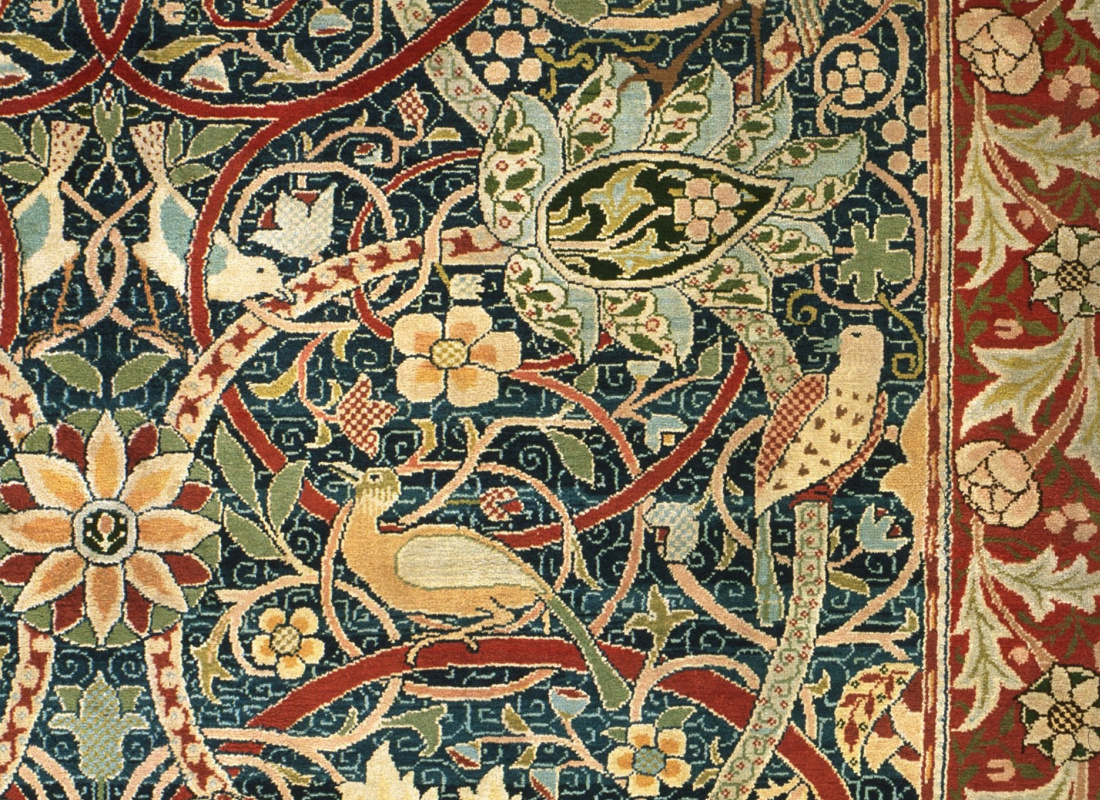Flowers and birds. Carpet Design