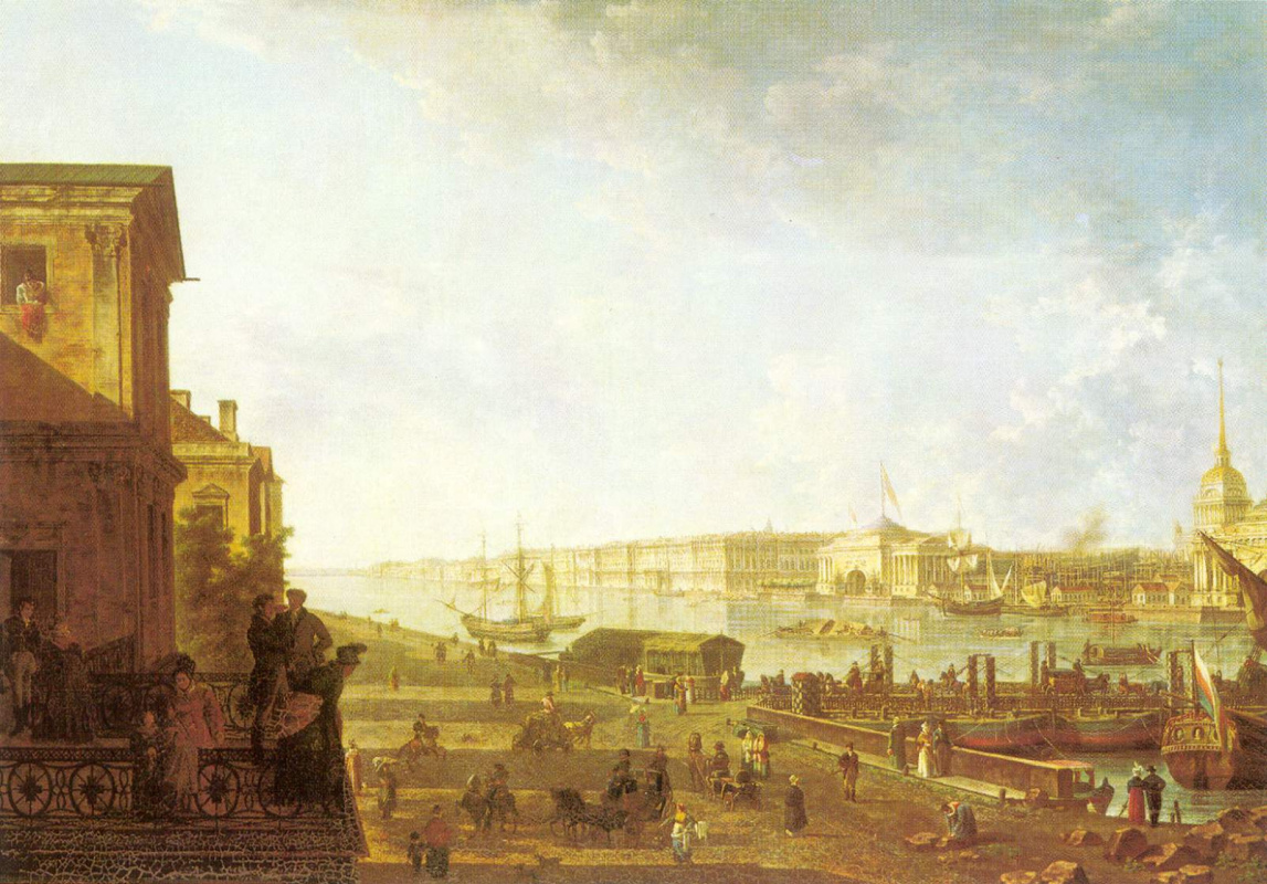 Fedor Yakovlevich Alekseev. View of the Admiralty and Palace embankment of the First cadet corps