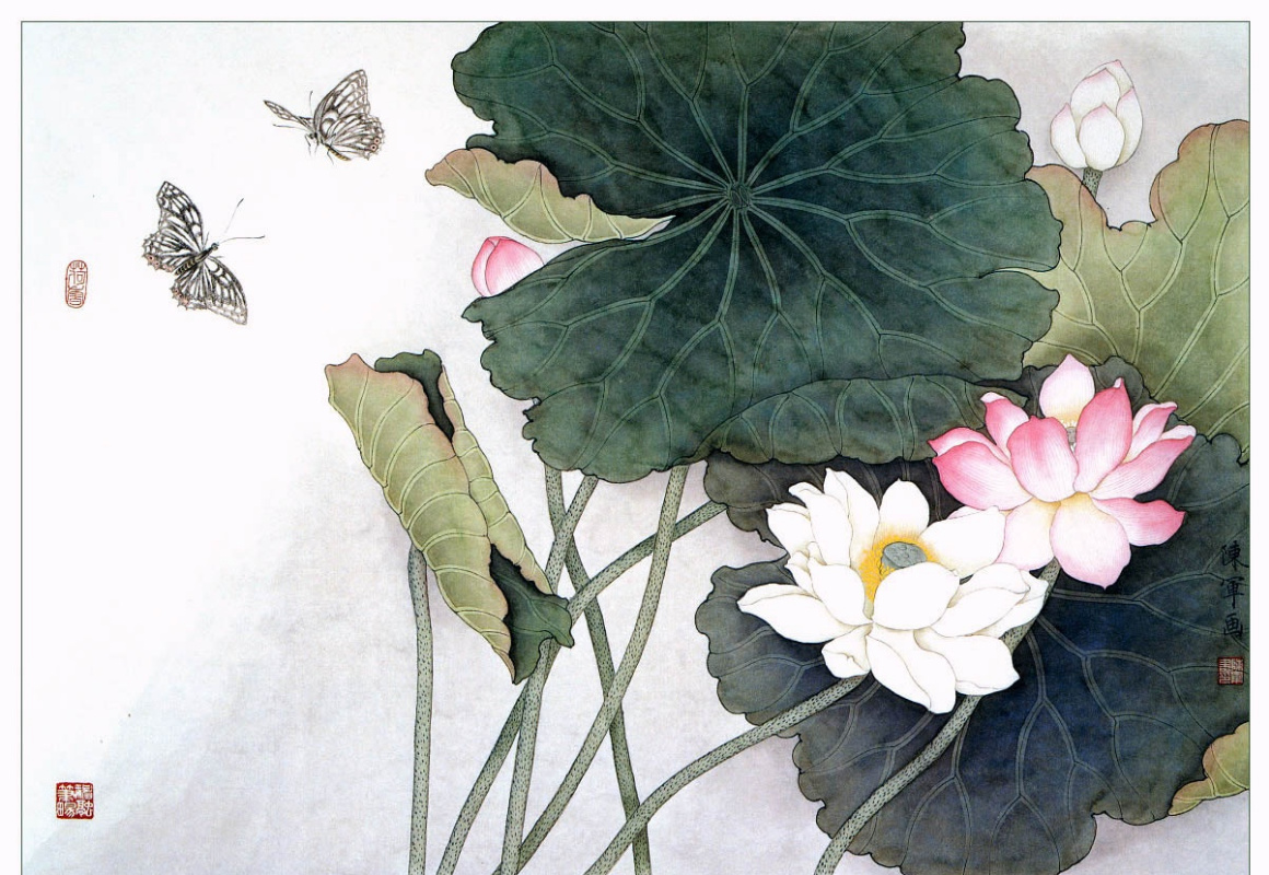 Лотос цветок китайская живопись