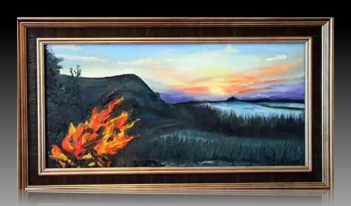 Olga Trankvillevskaya. The author's oil painting "Fire"