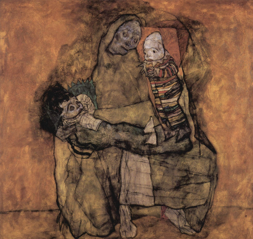 Egon Schiele. Mother with two children