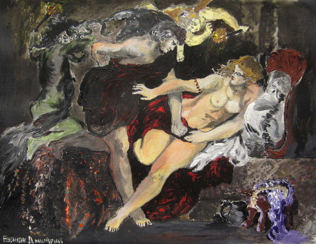 Дмитрий Юрьевич Буянов. A free copy of the painting by Peter Paul Rubens“Tarquinius and Lucretia”