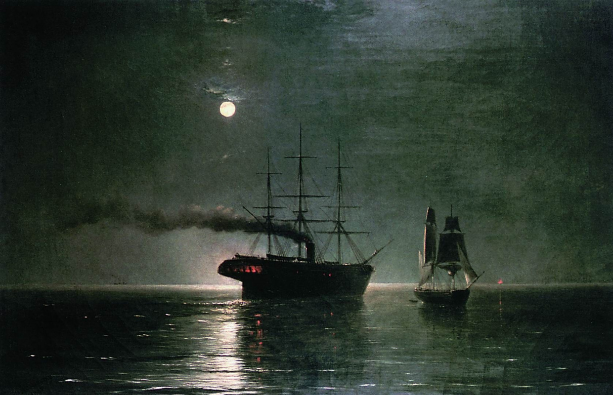 Ivan Aivazovsky. Ships in the stillness of the night