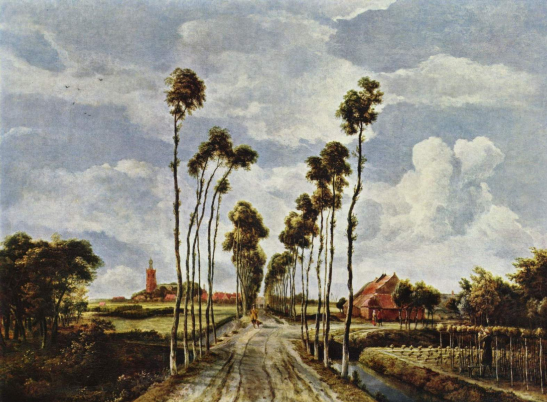 Maydert Hobbema. Alley in Middelharnis