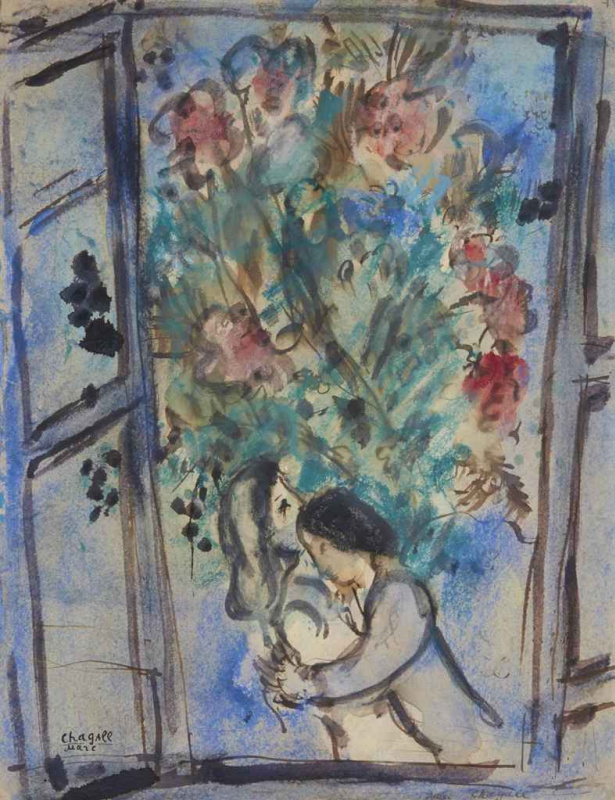 Marc Chagall. Lovers in the window