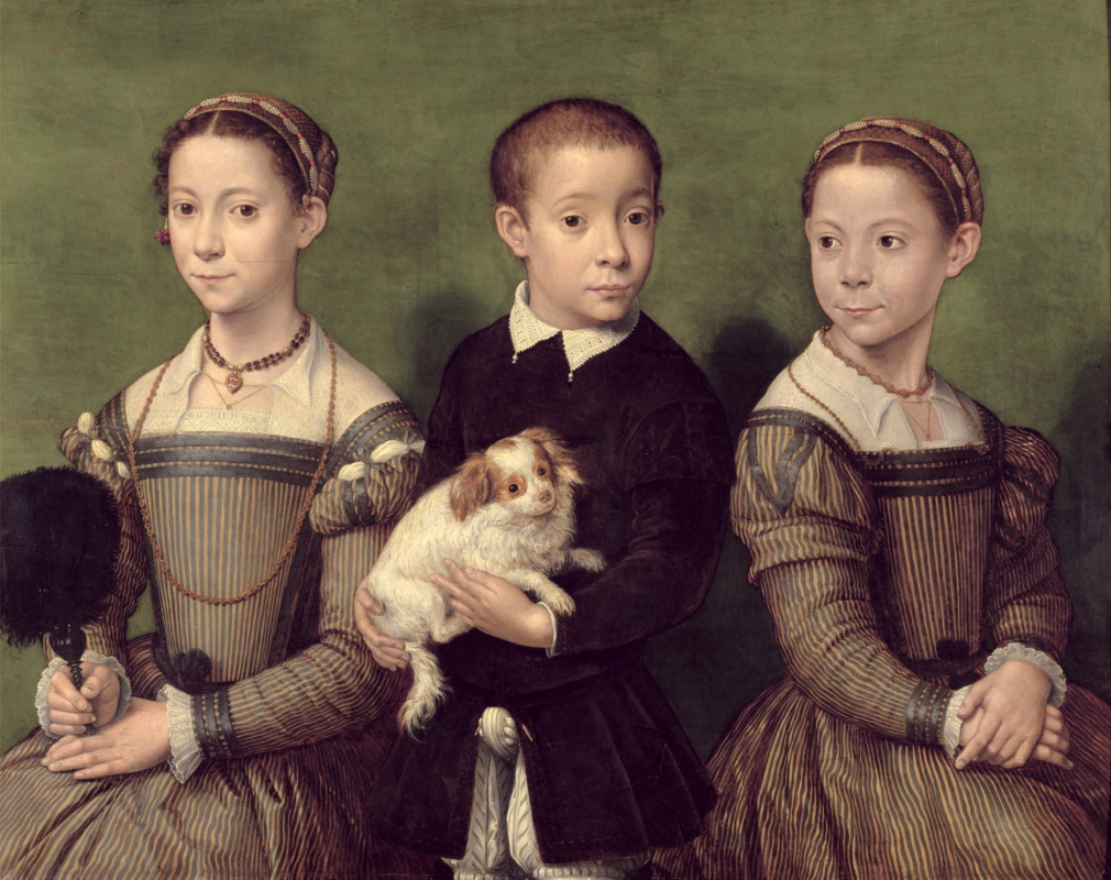 Sofonisba Anguissola. Three children with a dog