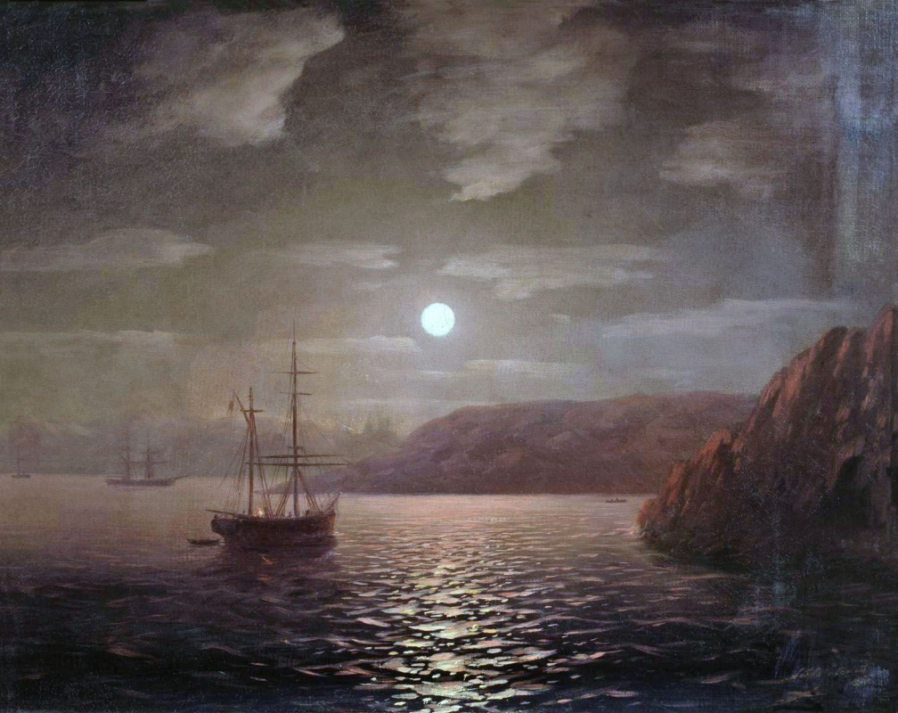 Ivan Aivazovsky. Lunar night on the Black sea