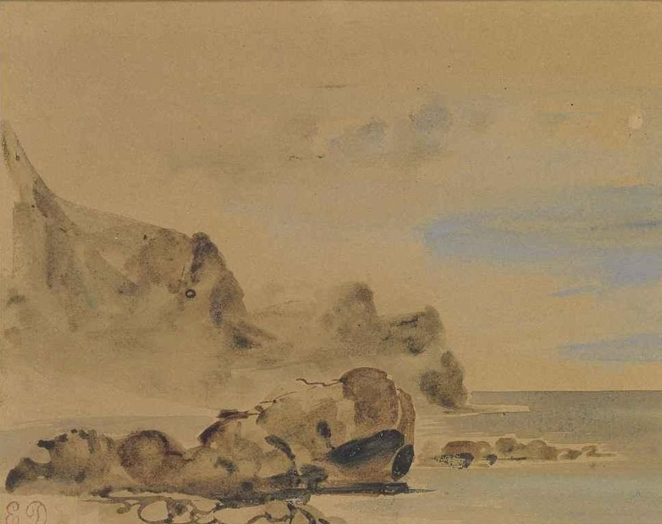 Eugene Delacroix. Rocky coast