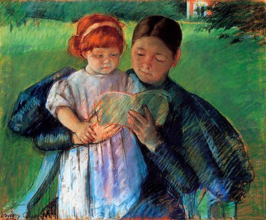 Mary Cassatt. Nanny reading to the little girl
