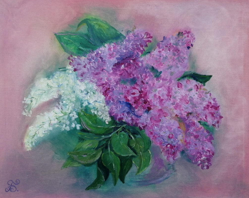 Galina Mikhailovna Bronnikova. Original. Oil painting "Tender Lilac". Guaranteed authenticity.