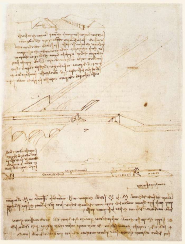 Leonardo da Vinci. The bridge over the canal