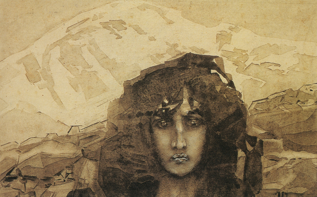 Mikhail Vrubel. The demon's head. Illustration to the poem by Mikhail Lermontov "Demon"