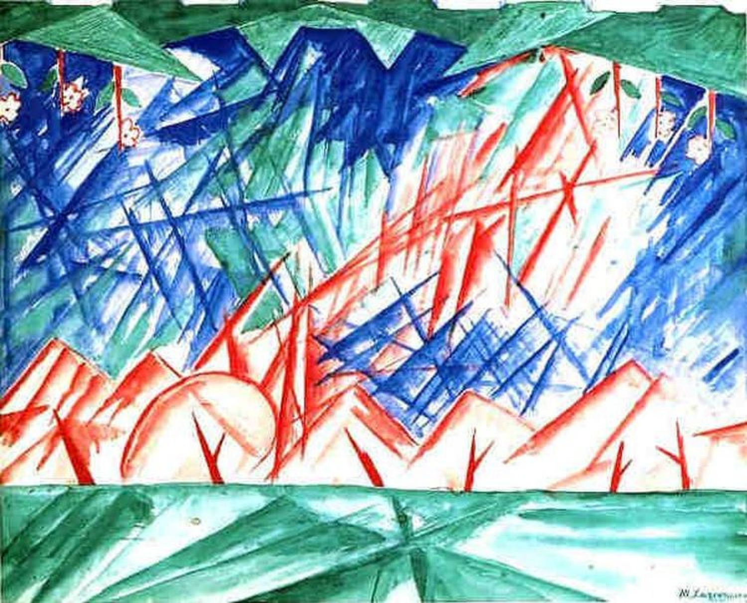 Михаил Федорович Ларионов - Голубой лучизм, 1915, 68×52 см: Описание  произведения | Артхив