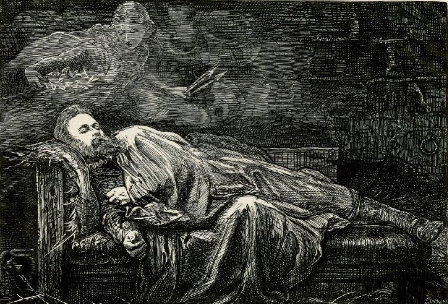 John Everett Millais La visión de la hibernación. De la ilustración a la  tragedia de goethe "egmont", 1868, 14×9 cm: Descripción de la obra | Arthive