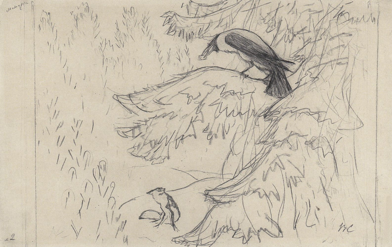 ворон и лисица крылов картинки