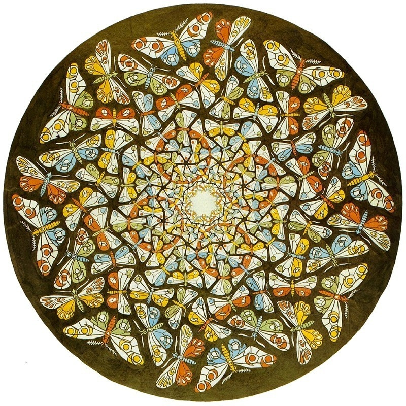 Maurits Cornelis Escher. Circle with butterflies