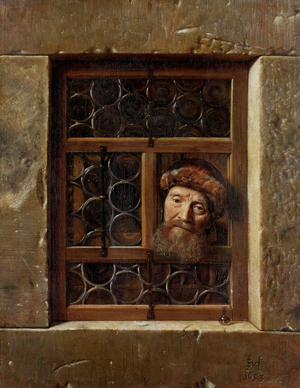 Samuel van Hogstraaten. An elderly man in the window