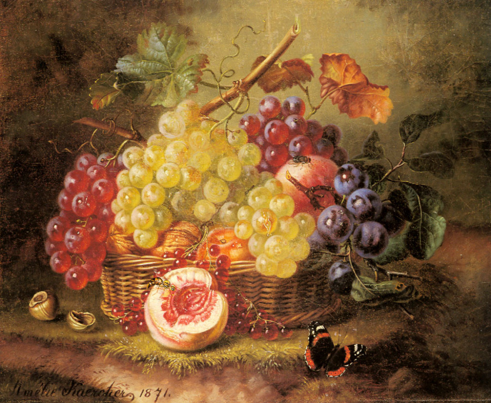 Amalia Kaercher. Still life with grapes