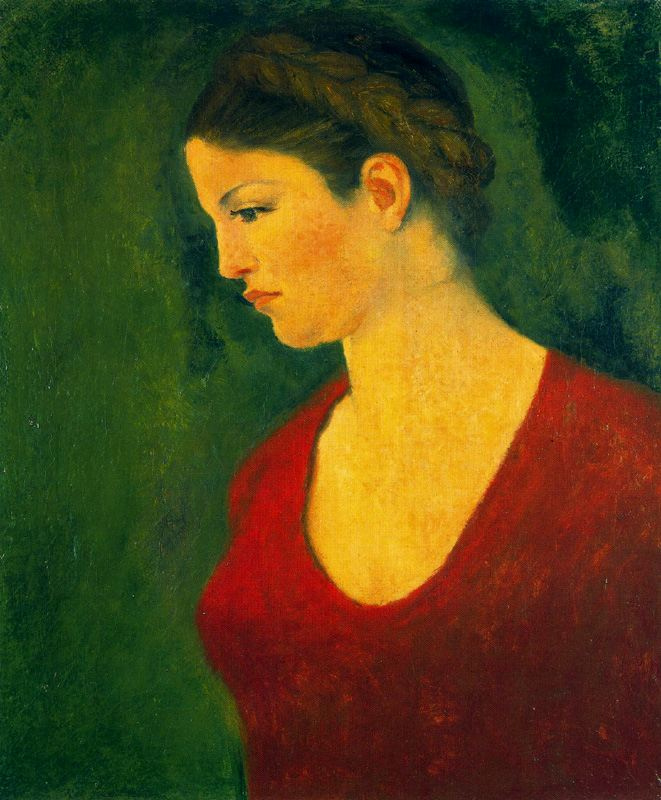 Aristide Mayol. Girl in red (Portrait of Dina Vierny)