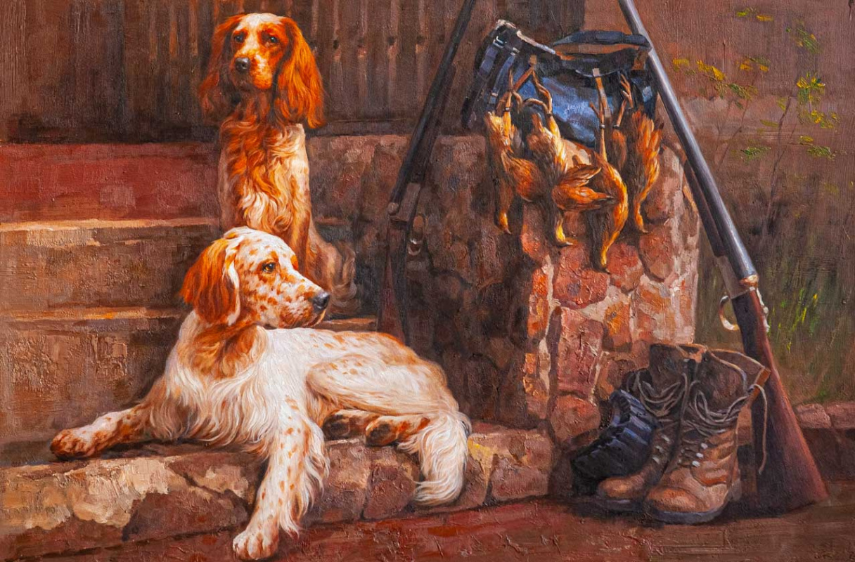 Savely Kamsky. English setters after the hunt