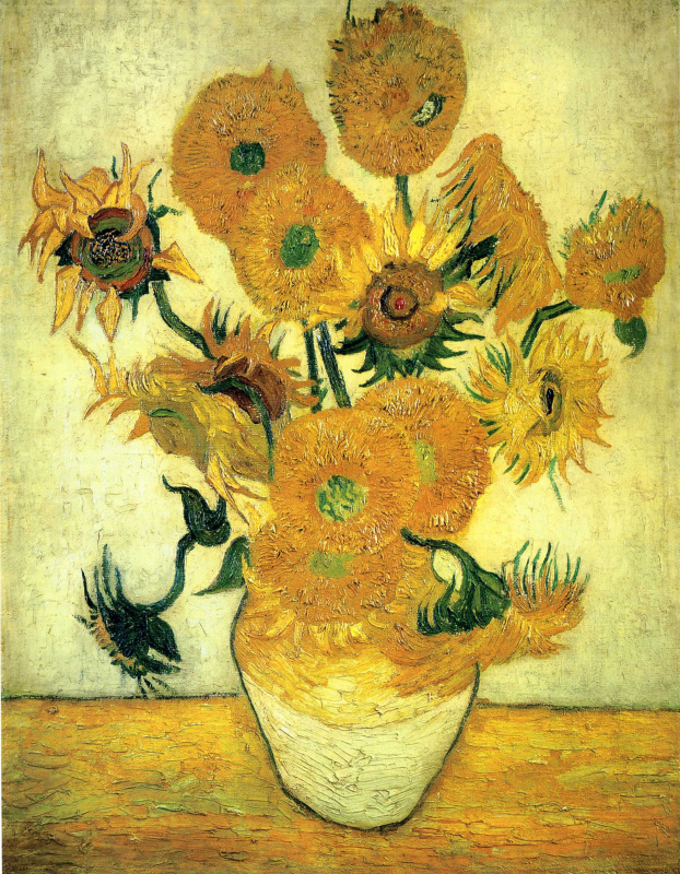 Винсент Ван Гог. Подсолнухи в вазе (Пятнадцать подсолнухов версия 1889 года)