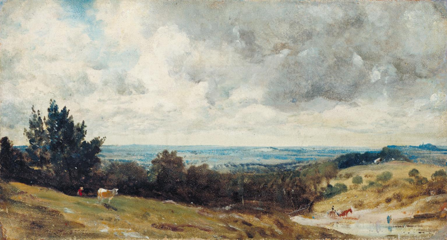 John Constable. Landscape at Hampstead with grazing cow