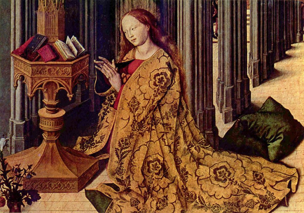 Barthelemy d ' Eyck. The Annunciation, detail