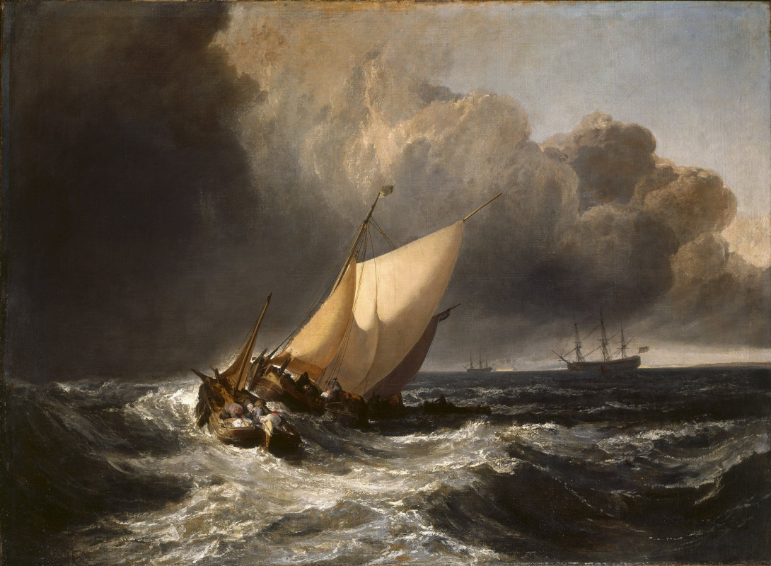 Joseph Mallord William Turner. Dutch fishing boats in a storm