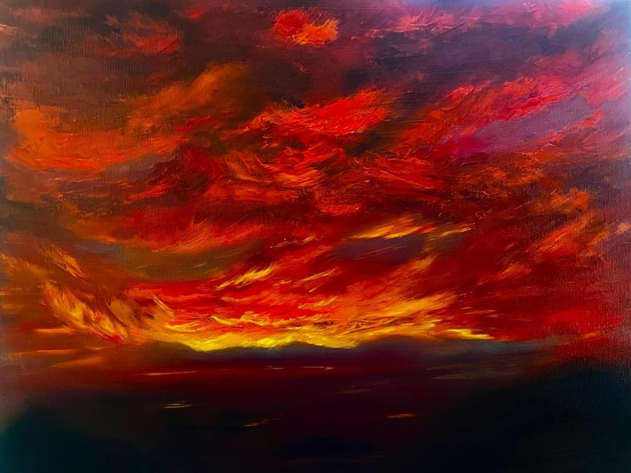 Эльвира ТишинА - «Закат Европы», 3 2022, 40×50 см: Описание произведения