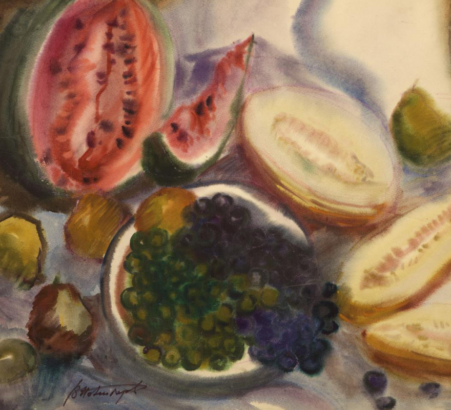 Vasily Andreevich Ponikarov. Naturmort watermelons melons