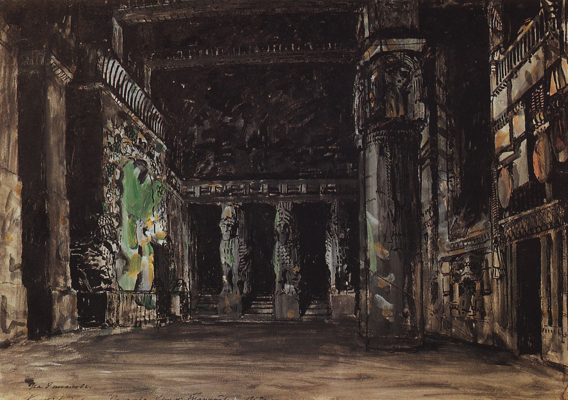Konstantin Korovin. The Temple Of Tanit. The sketch for the ballet by A. F. Arends "Salammbo"