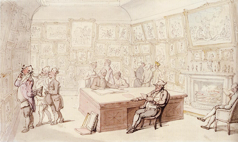 Thomas Rowlandson. Mr. Michaels in the picture gallery At grove house Enfield