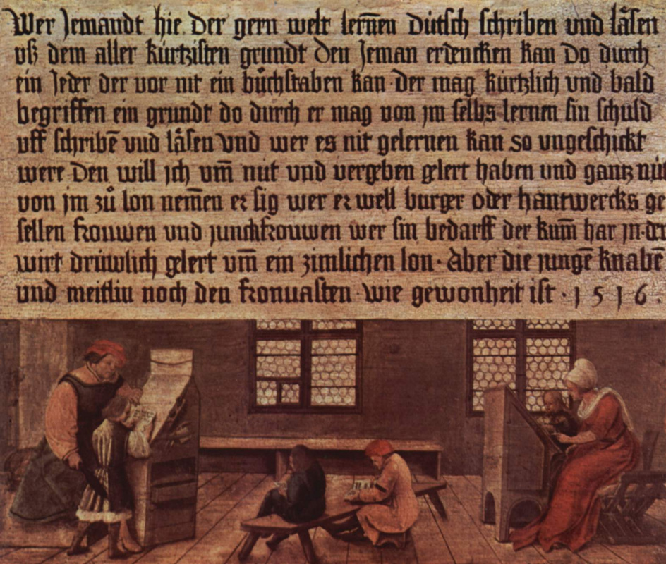 Hans Holbein the Younger. Rules for the school teacher. Classes for children