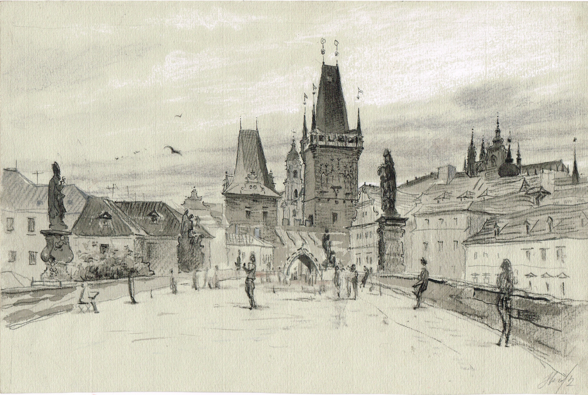 Архитектура Праги в карандаше