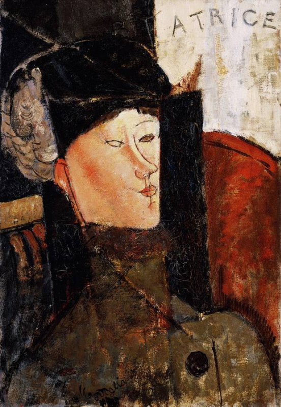 Amedeo Modigliani. Portrait of Beatrice Hastings in the hat
