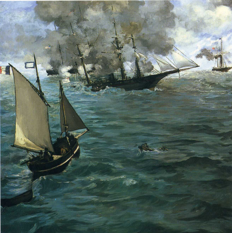 Edouard Manet. Battle of "Kearsarge" and "Alabama"