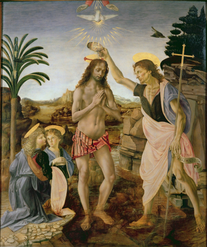 Leonardo da Vinci. Baptism of Christ