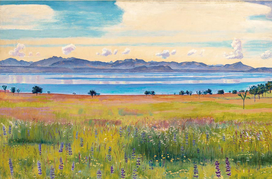 Ferdinand Hodler. View of the Lake Geneva from the side of Saint-Pré