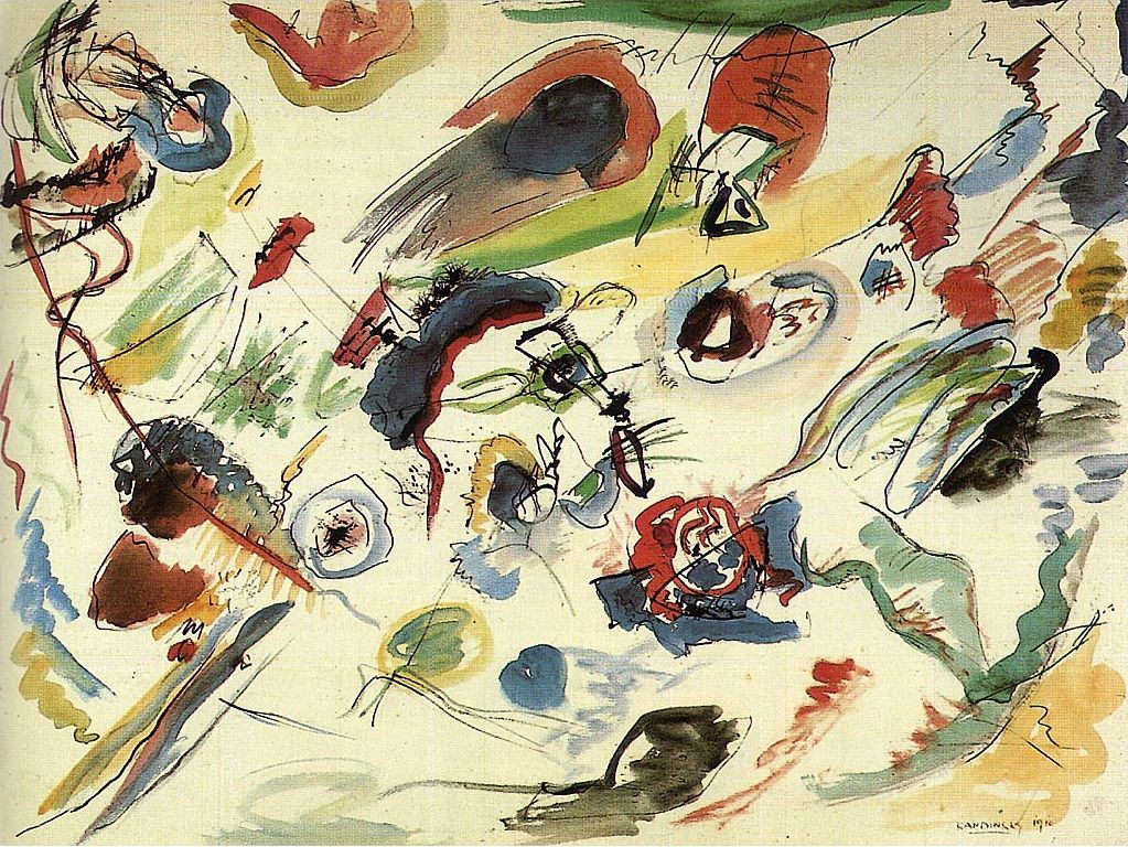 Wassily Kandinsky. First abstract watercolor