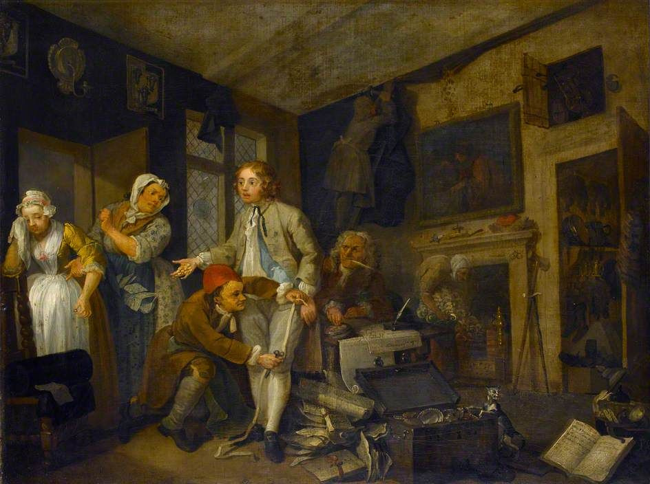William Hogarth. The rake taking possession of his estate