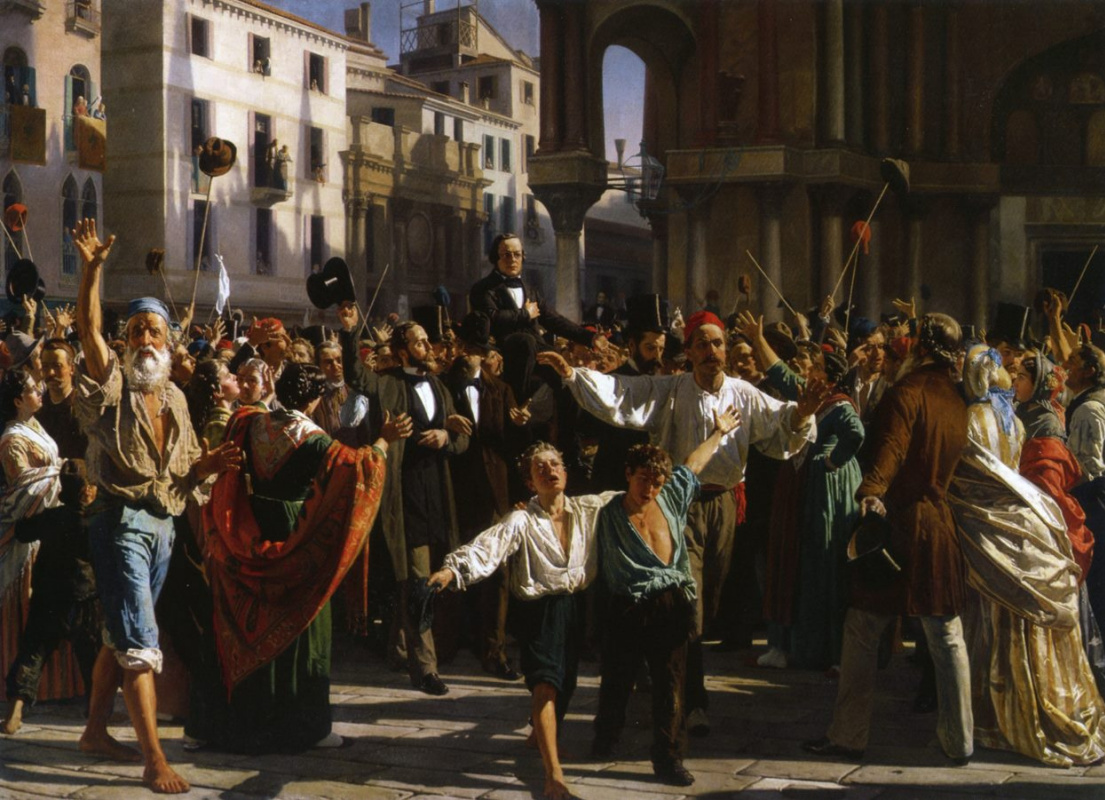 Napoleone Nani. Daniele Manin and Nicolò Tommaseo after their release from Austrian jails following the popular uprising in Venice in 1848