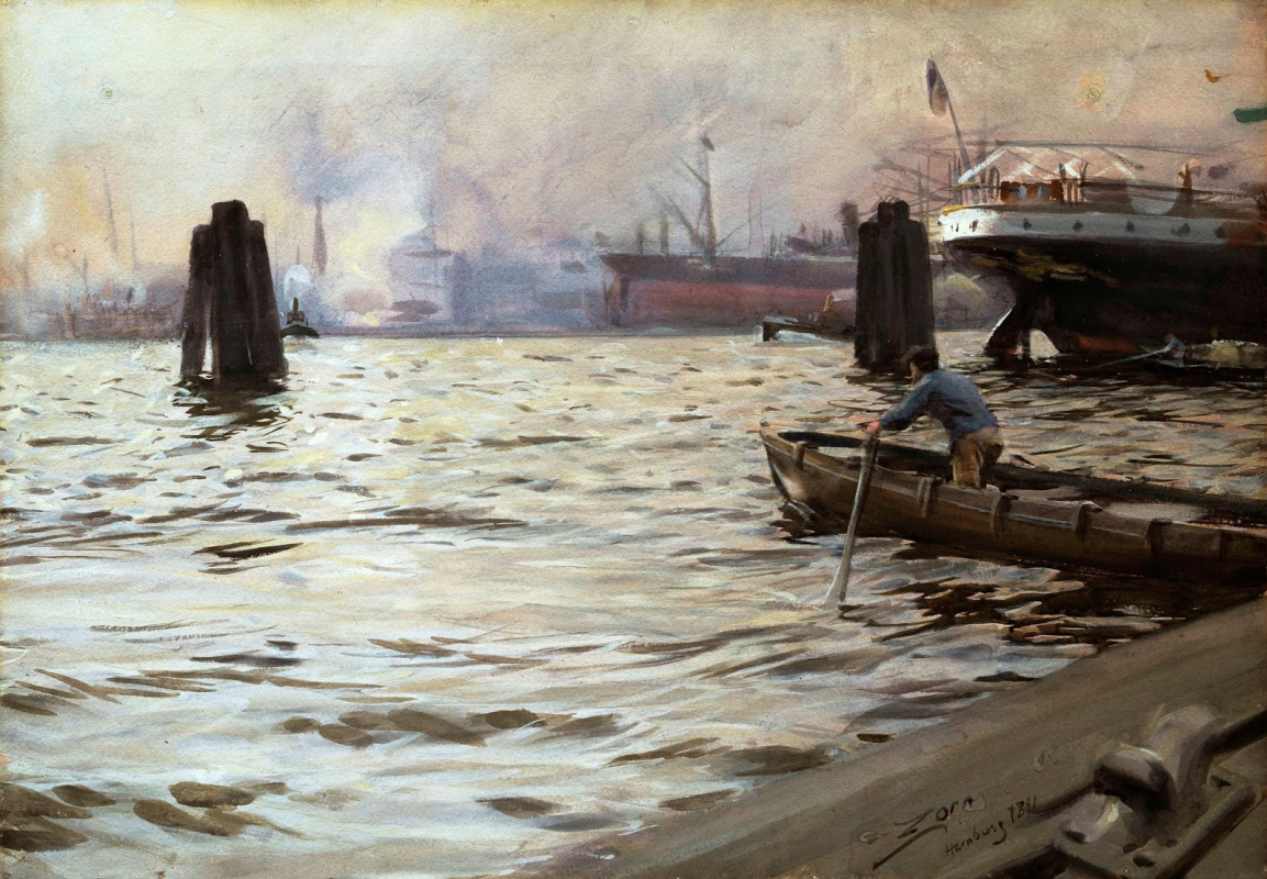 Anders Zorn. Port of Hamburg