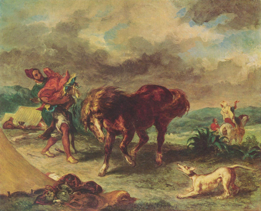 Eugene Delacroix. The Moroccan and his horse