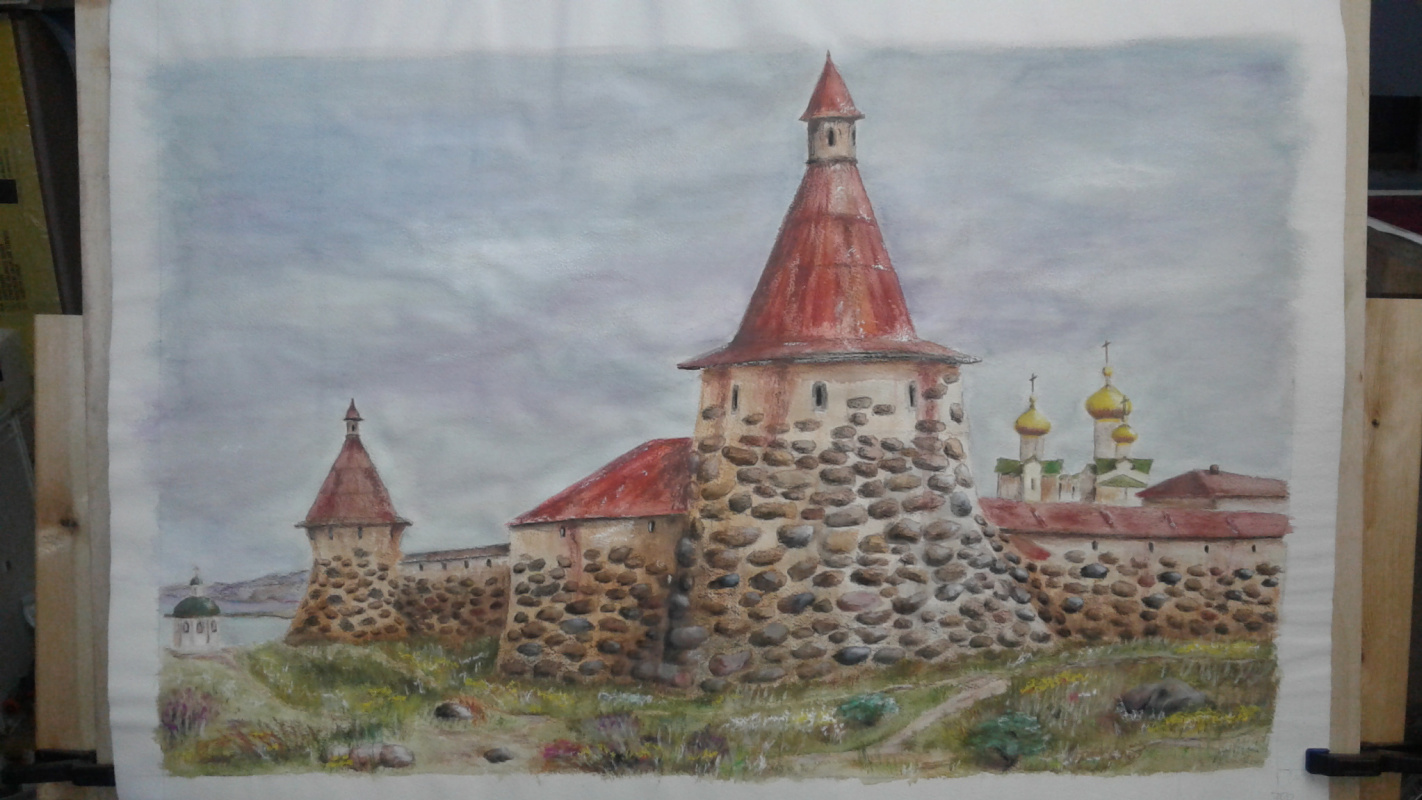 Соловецкий монастырь рисунок