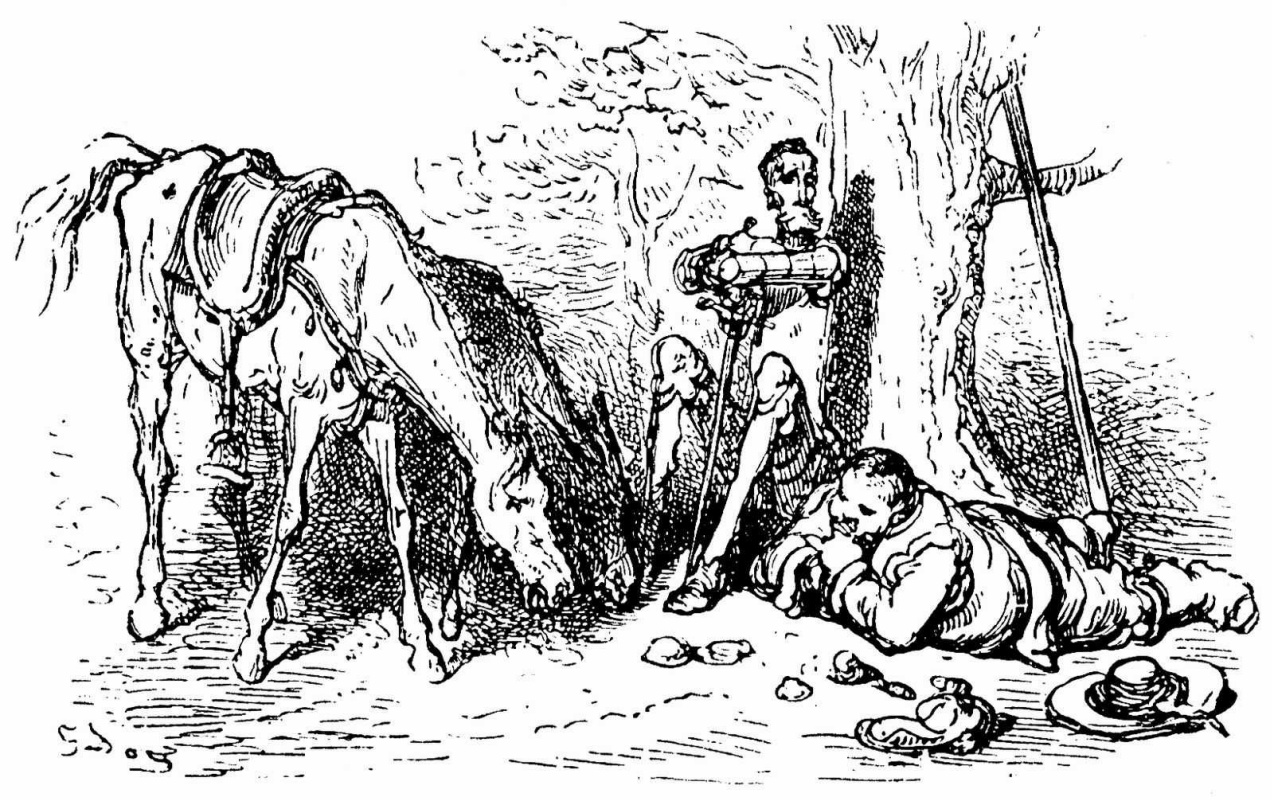Paul Gustave Dore. Illustration for Cervantes' novel Don Quixote