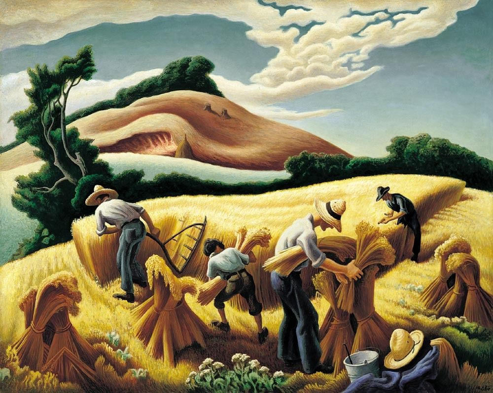 Thomas Hart Benton. The harvest of wheat